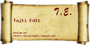 Tajti Edit névjegykártya